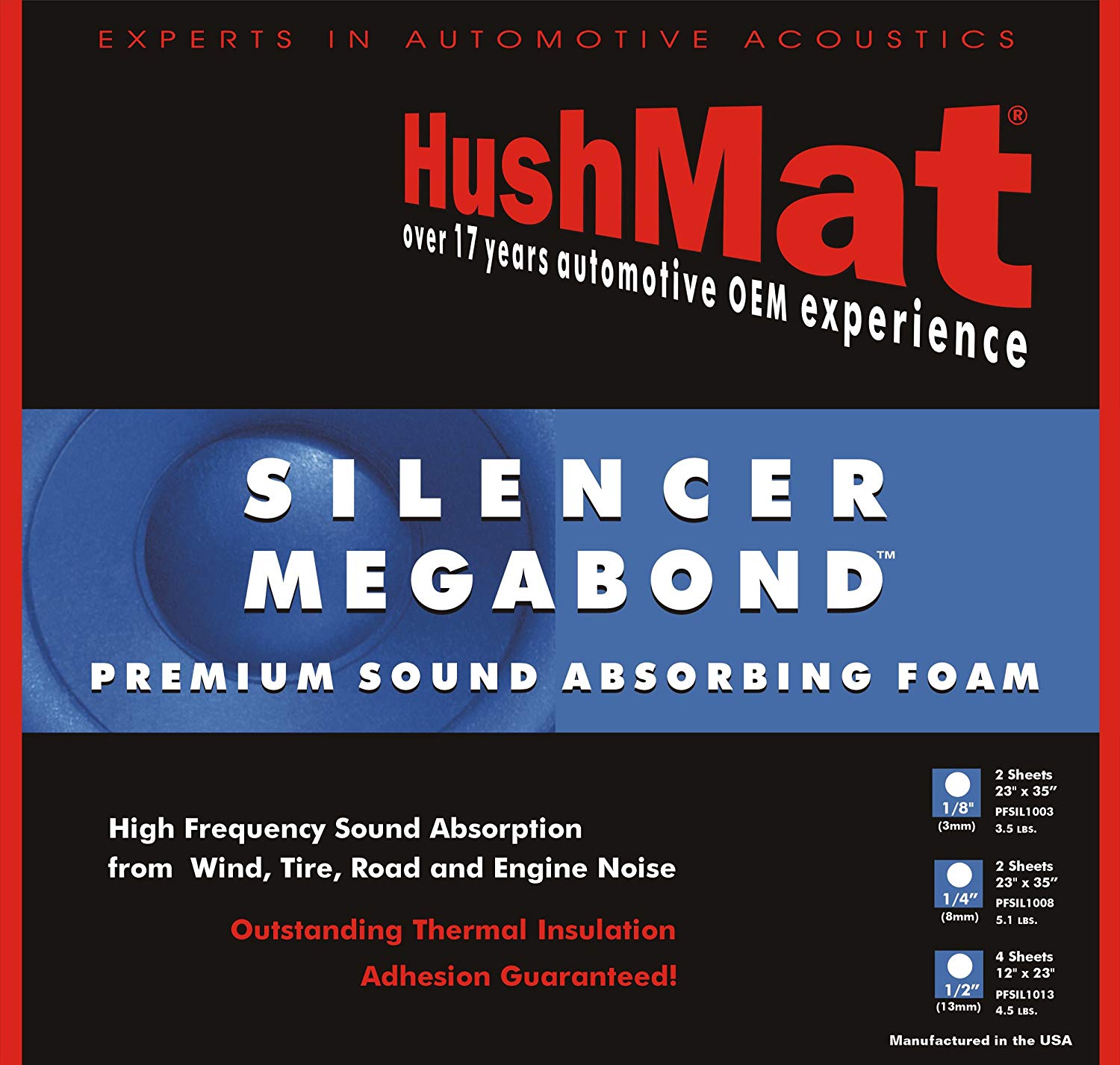 HushMat 20300 Silencer Megabond Foam with Insulating Sheet - 4 Piece