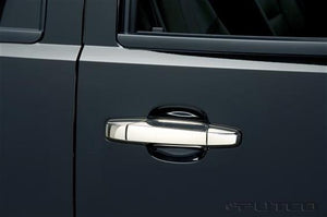 Putco 400033 Exterior Door Handle Cover; Chrome Plated; ABS Plastic; Without Passenger Side Keyhole; Without Rear Bezel; With Covers For 4 Doors