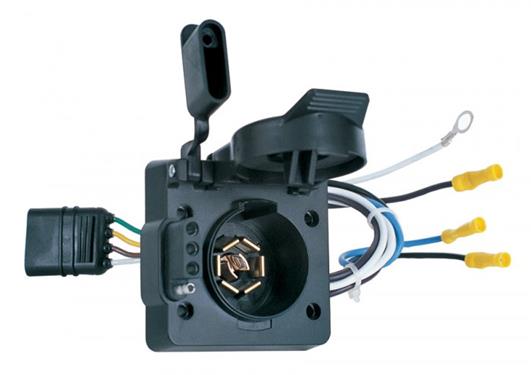 Hopkins MFG 47185 Trailer Wiring Connector Adapter; Multi Tow (R); 4 Flat To 4 Flat And 7-Way Blade; With Bracket And Hardware