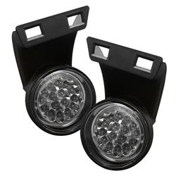 Spyder Automotive 5015617 Driving/ Fog Light - LED; OE Size/ Shape; Clear Lens; Black Plastic Housing; Stem Mount; 2 Lights/ Switch