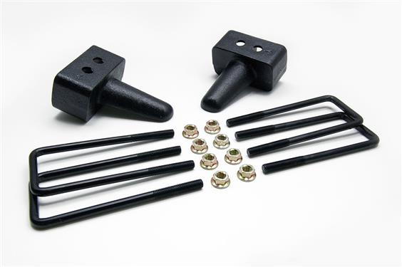 ReadyLIFT 66-2053 Leaf Spring Block Kit; Block Kit; 3.0 Inch Block Height; Cast Iron; Includes 2 Rear Blocks/4 U-Bolts and Hardware