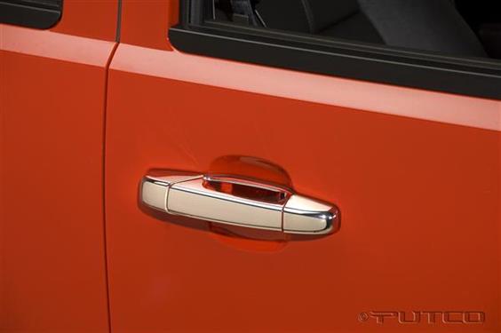 Putco 400036 Exterior Door Handle Cover; Chrome Plated; ABS Plastic; Without Passenger Side Keyhole; With Covers For 2 Doors