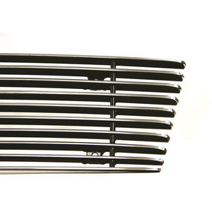 Carriage Works 41602 Grille Insert; Overlay; Horizontal Bar Style; Without Emblem Cutout; Polished; Aluminum (Discontinued)